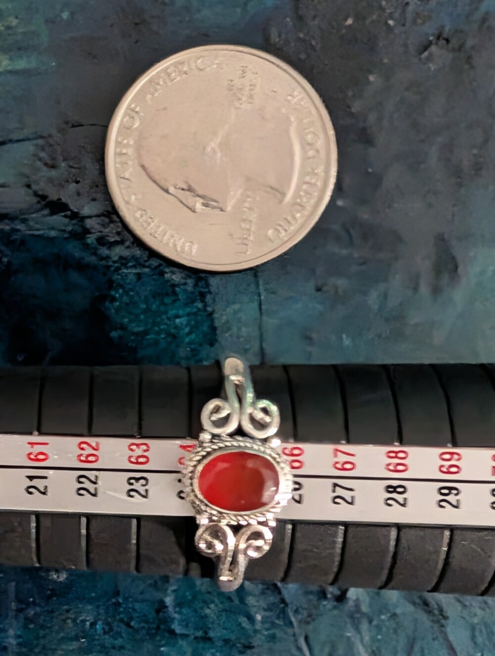 New 925 Solid Sterling Silver Ring Genuine Red Carnelian Ring Size 11 - Picture 6 of 9